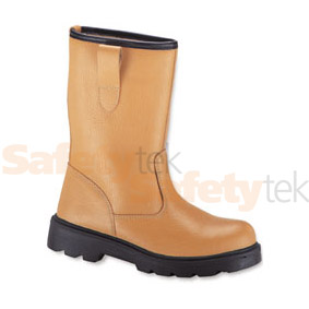 118SM Tan Fur Lined Rigger Boot With Steel Midsole