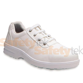 White microfibre tie shoe 56467