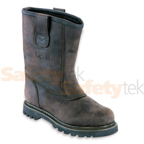 847SM Brown fur Lined Rigger Boot With Steel Midsole