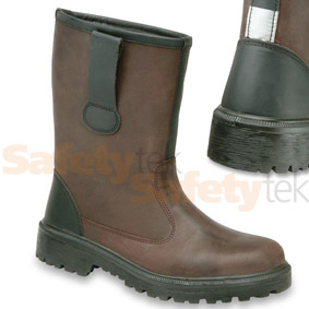121SM Brown fur Lined Rigger Boot with Steel Midsole