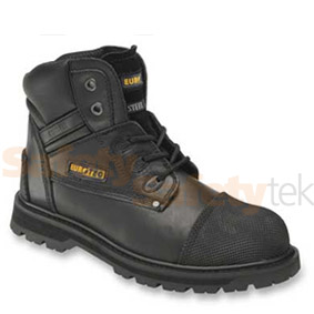 605SM Black Safety Boot with scuff cap and steel midsole
