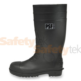 Black safety wellingtons with steel midsole D100SM